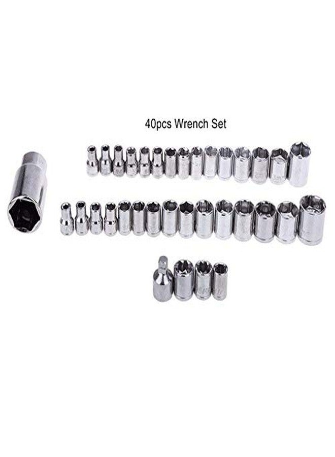 ديباير طقم أدوات ديبير 40 في 1، مفتاح سداسي، مفك براغي ومجموعة مفاتيح ربط، طقم أدوات إصلاح السيارات والدراجات النارية، متعدد الألوان - فضي - Image 5